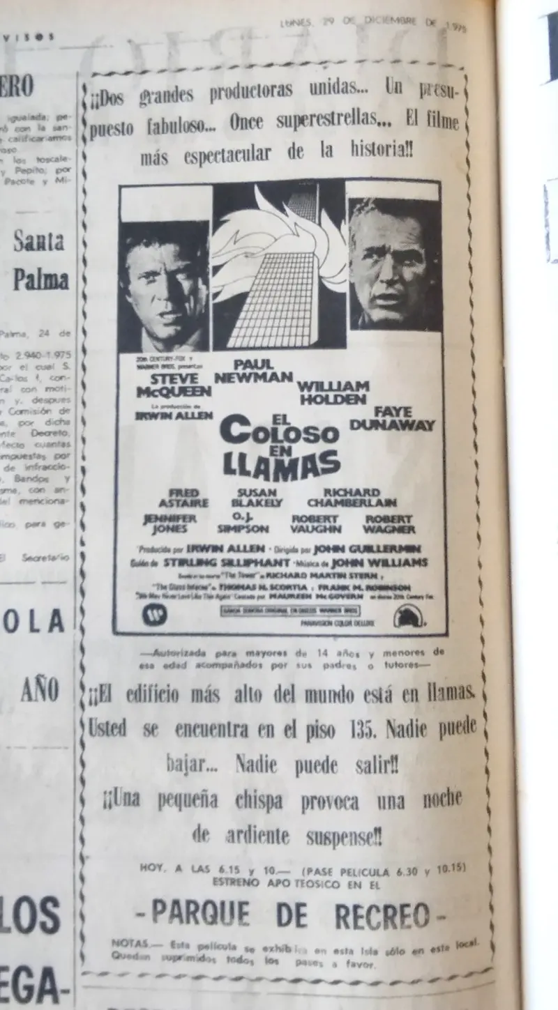 Publicidad La Palma, 1975